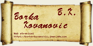 Borka Kovanović vizit kartica